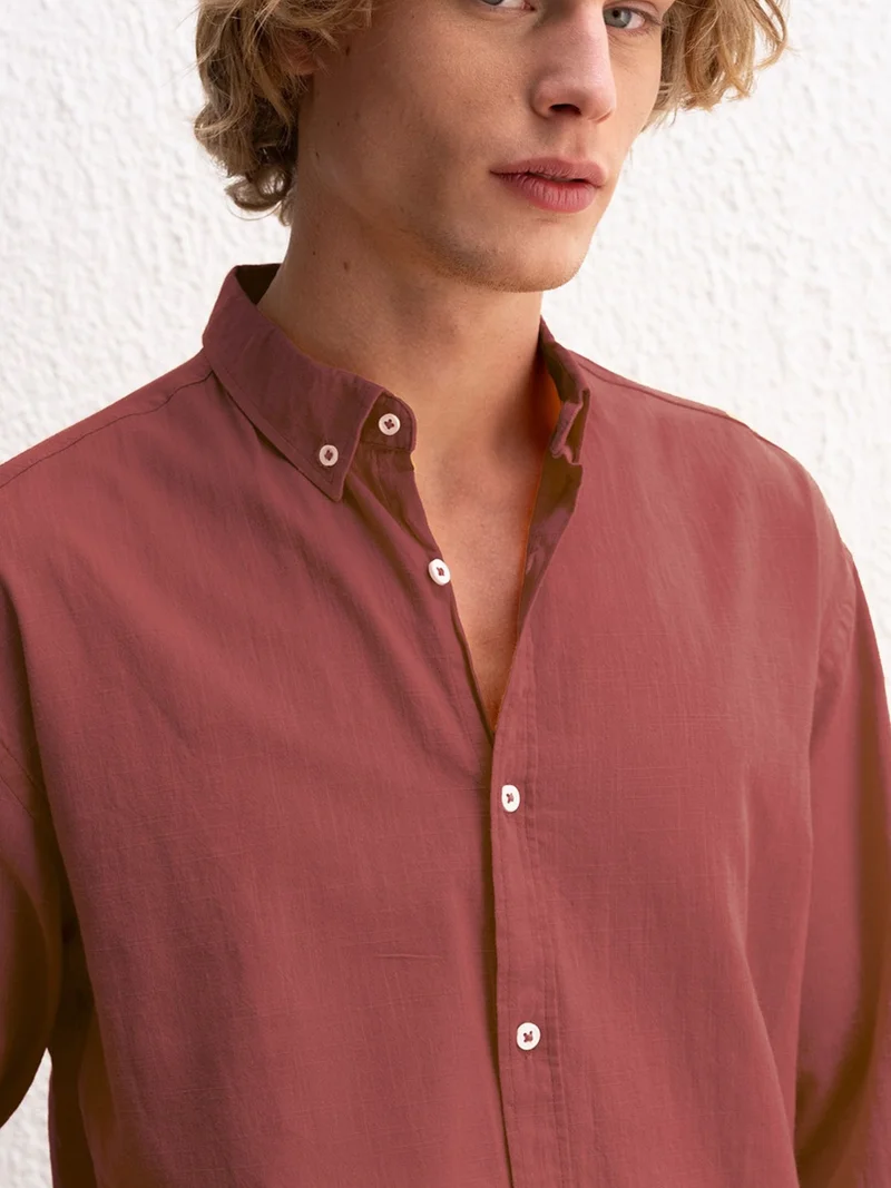 جيستو GIESTO Cotton Oversized Button-Up Shirt